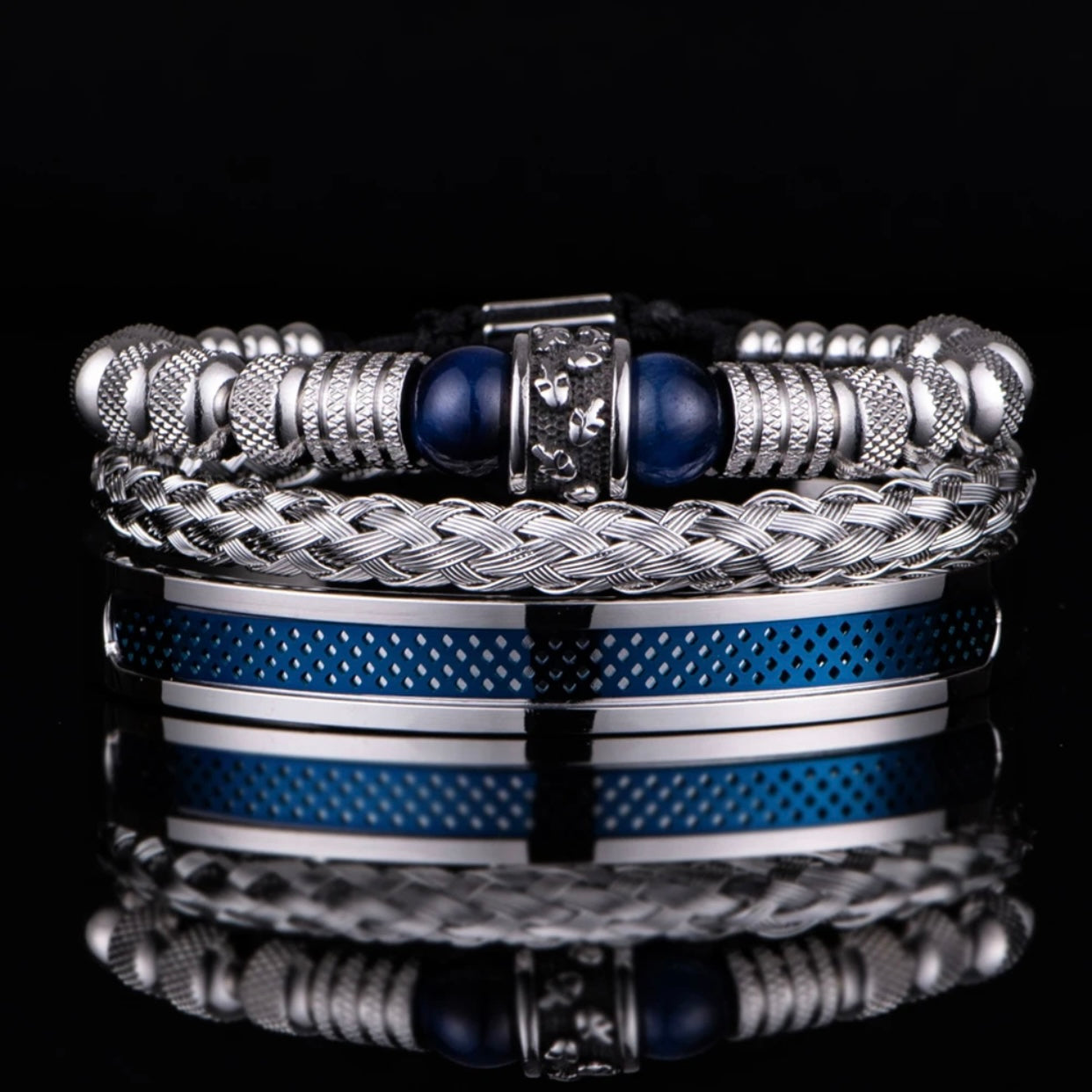 WES 3PC TITANIUM STEEL HANDMADE BRACELETS