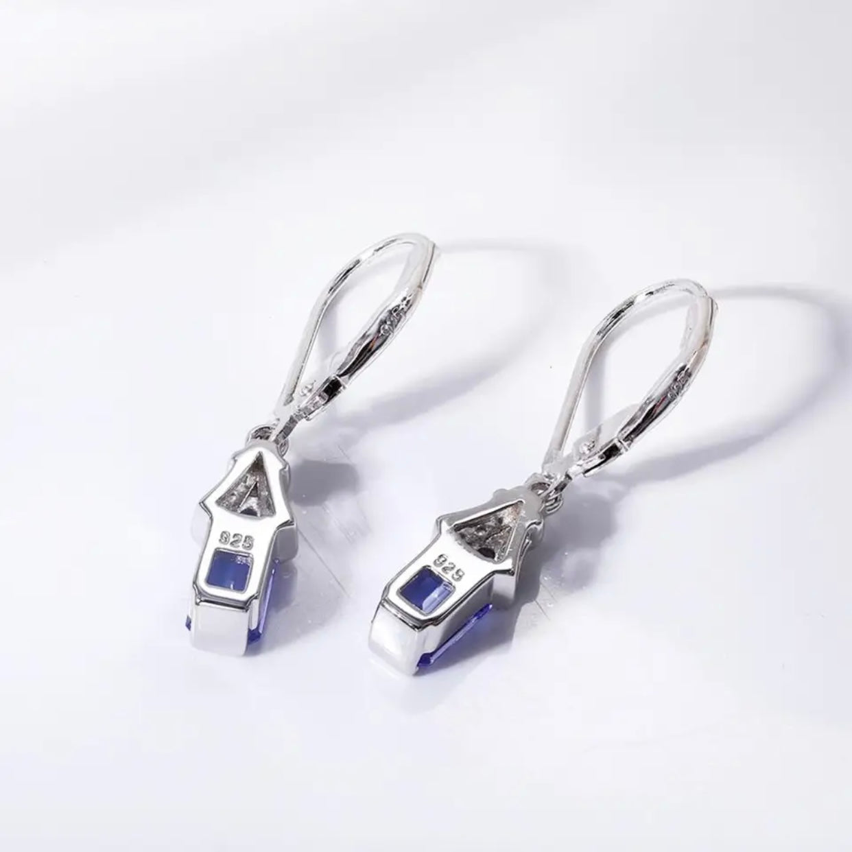 AURORA TANZANITE STERLING SILVER DANGLE EARRINGS