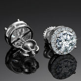 CLAUDIA STERLING SILVER MOISSANITE STUD EARRINGS
