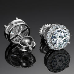 CLAUDIA STERLING SILVER MOISSANITE STUD EARRINGS