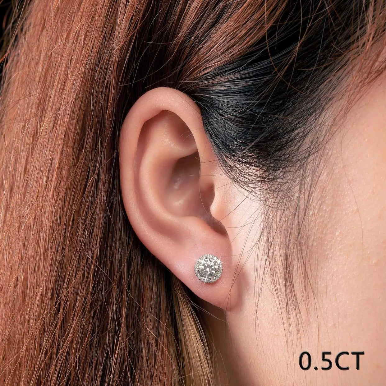 CLAUDIA STERLING SILVER MOISSANITE STUD EARRINGS