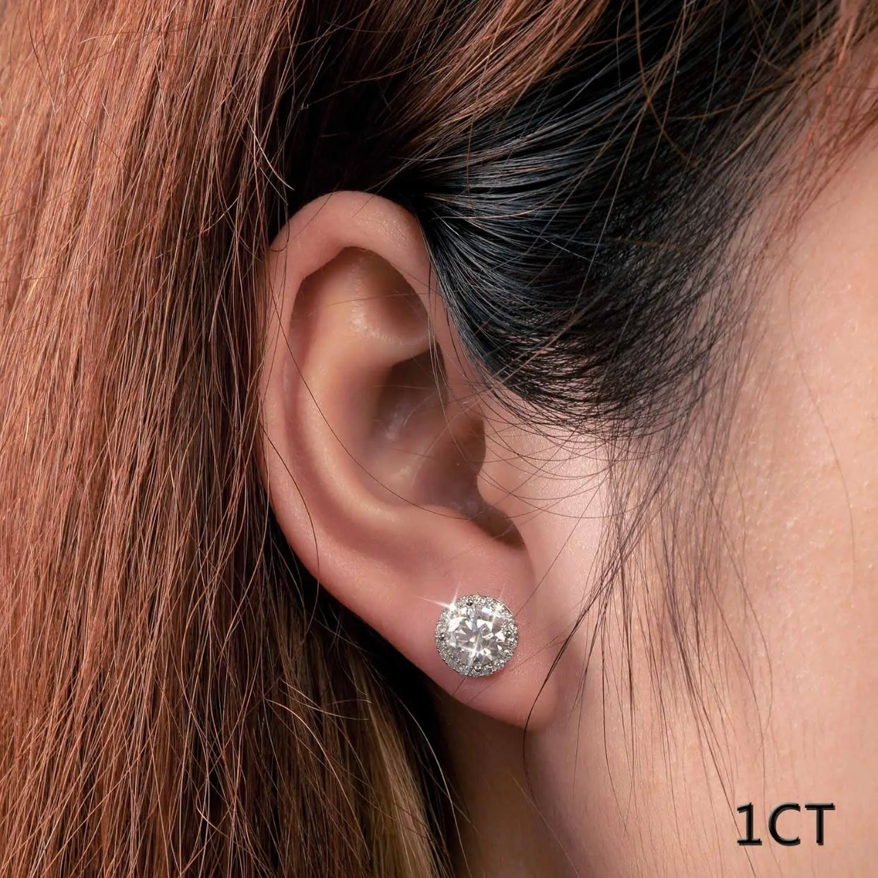 CLAUDIA STERLING SILVER MOISSANITE STUD EARRINGS