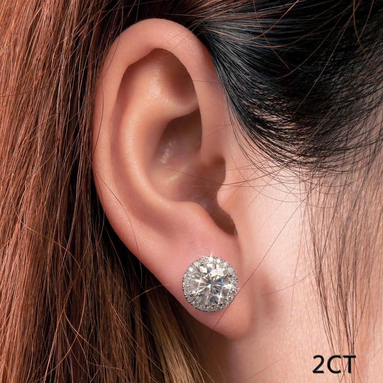 CLAUDIA STERLING SILVER MOISSANITE STUD EARRINGS