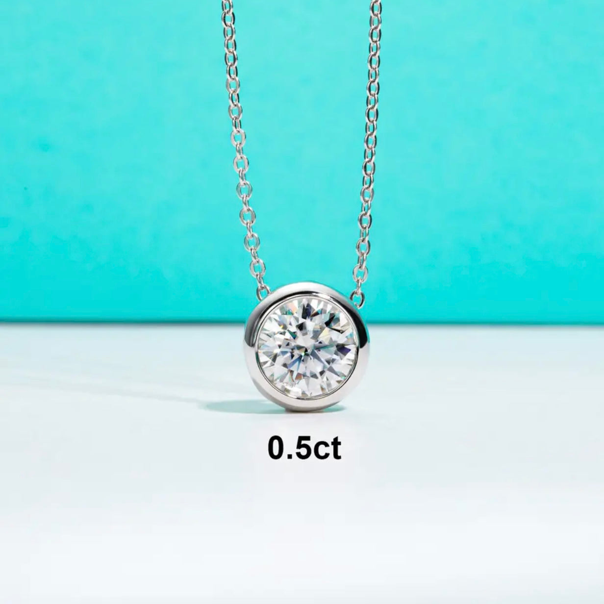 ADELINA STERLING SILVER MOISSANITE PENDENT NECKLACE