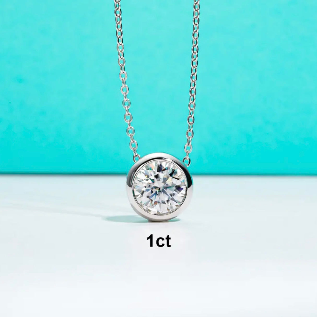 ADELINA STERLING SILVER MOISSANITE PENDENT NECKLACE