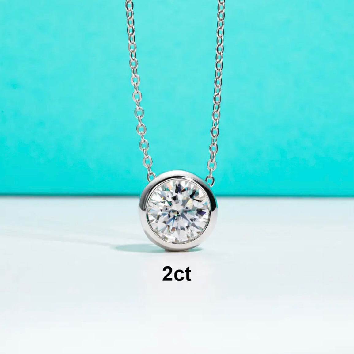 ADELINA STERLING SILVER MOISSANITE PENDENT NECKLACE
