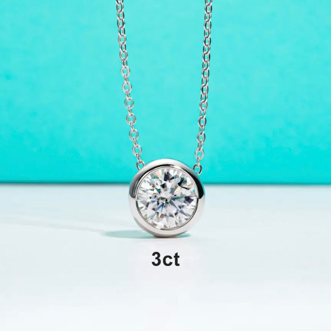 ADELINA STERLING SILVER MOISSANITE PENDENT NECKLACE