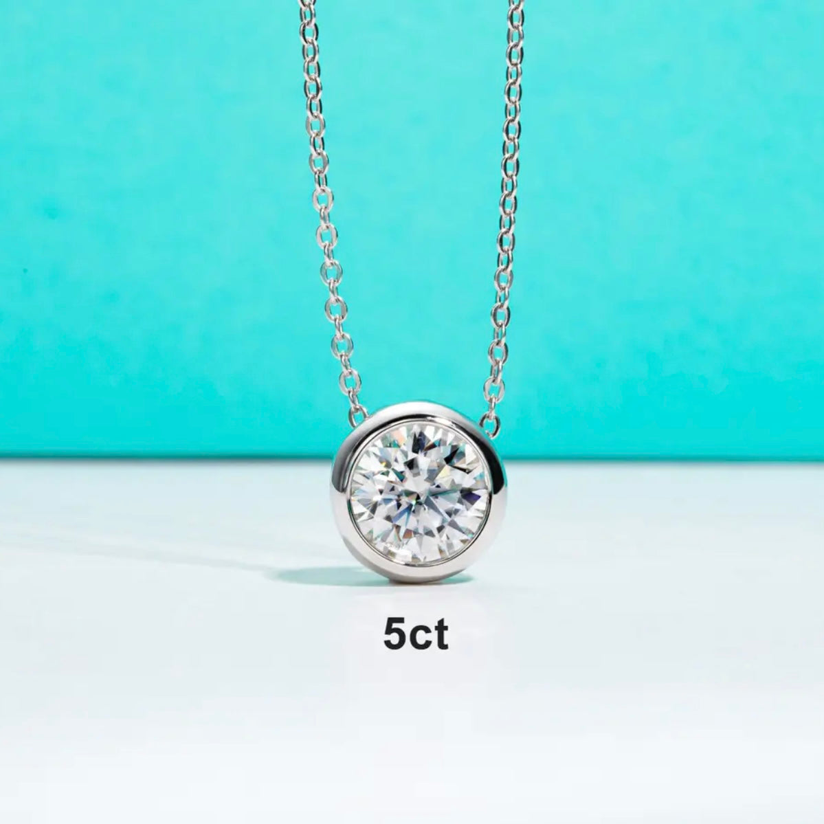 ADELINA STERLING SILVER MOISSANITE PENDENT NECKLACE