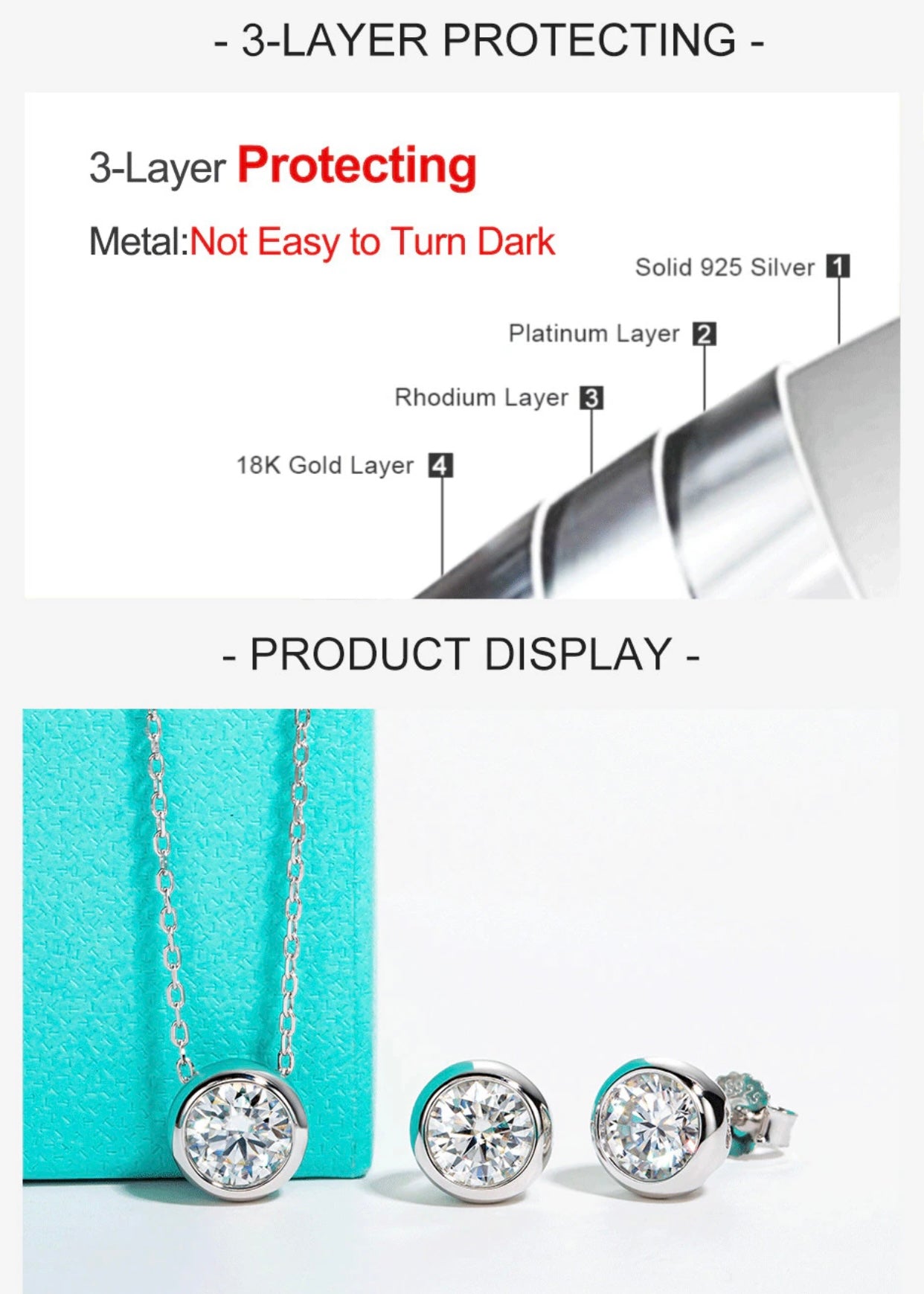 ADELINA STERLING SILVER MOISSANITE PENDENT NECKLACE