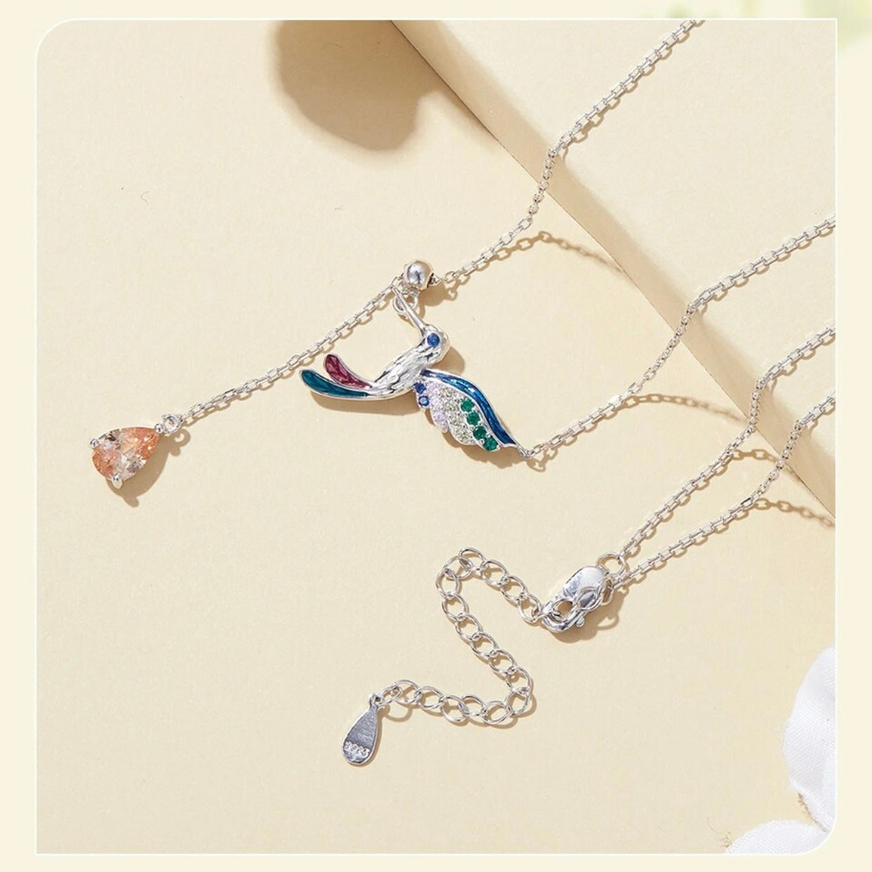 ANTILLEAN STERLING SILVER HUMMINGBIRD PENDENT NECKLACE