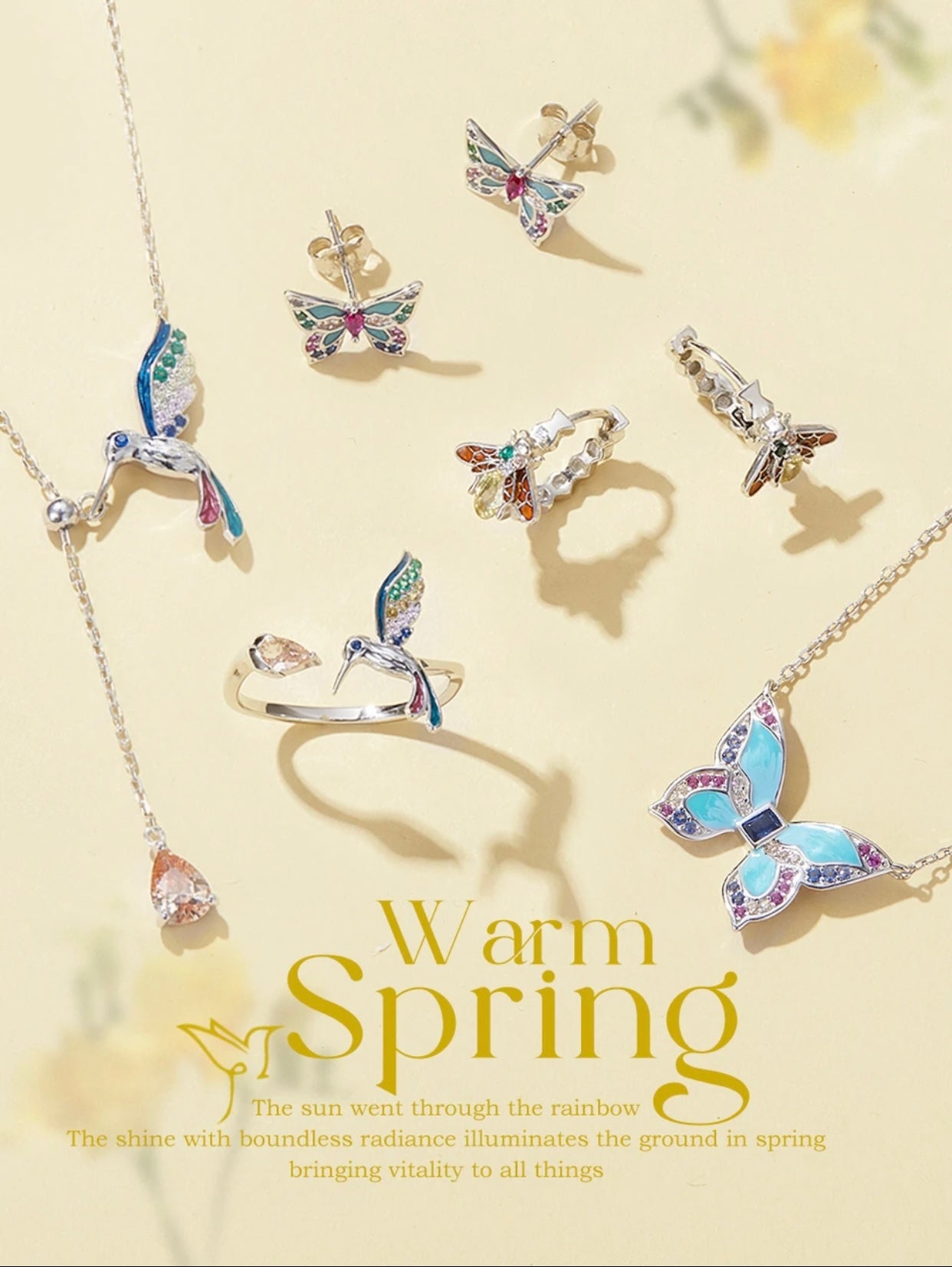 ANTILLEAN STERLING SILVER HUMMINGBIRD PENDENT NECKLACE