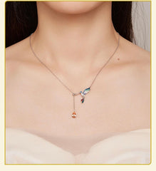 ANTILLEAN STERLING SILVER HUMMINGBIRD PENDENT NECKLACE