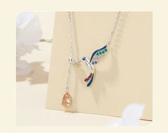 ANTILLEAN STERLING SILVER HUMMINGBIRD PENDENT NECKLACE