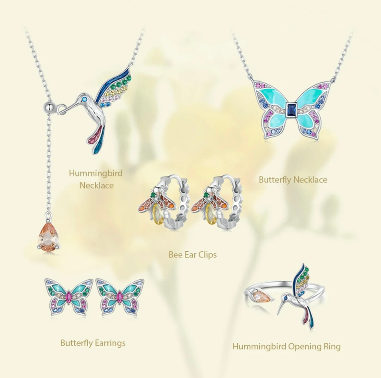 ANTILLEAN STERLING SILVER HUMMINGBIRD PENDENT NECKLACE