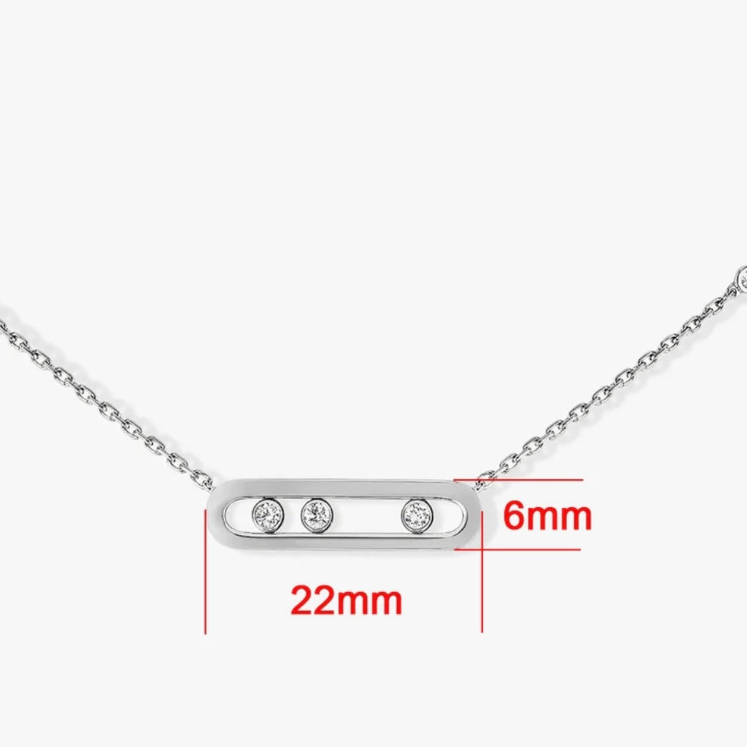 ACANTHA STERLING SILVER 3 DIAMONDS NECKLACE