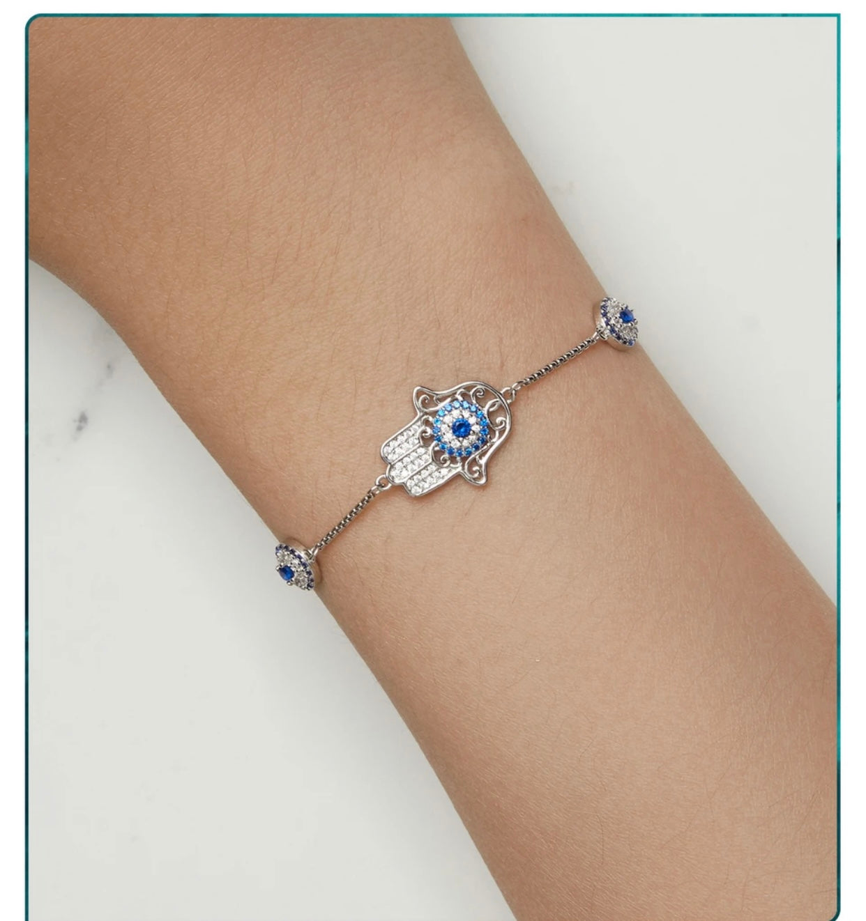 DAMARIA STERLING SILVER HAND OF FATIMA BRACELET