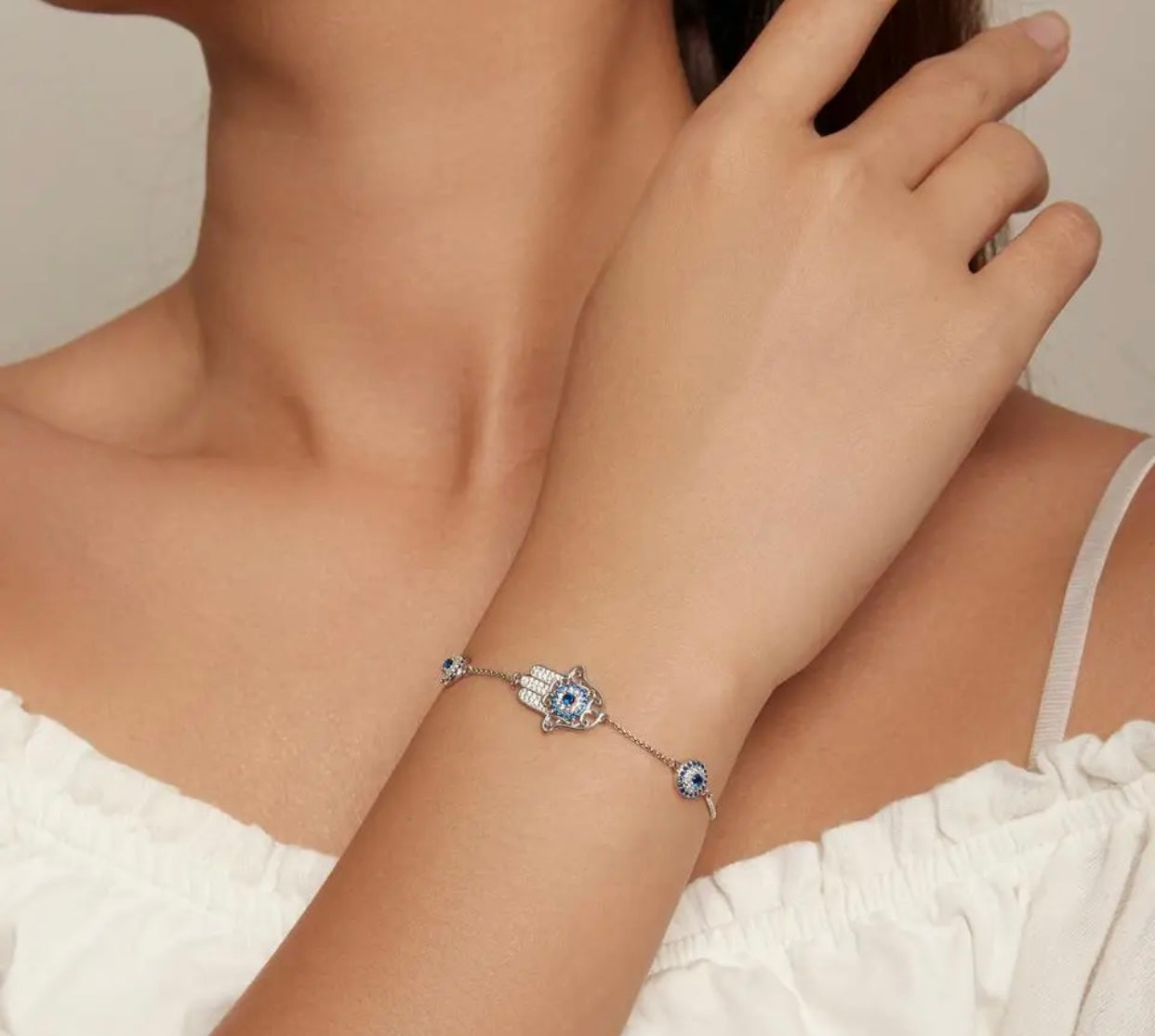 DAMARIA STERLING SILVER HAND OF FATIMA BRACELET
