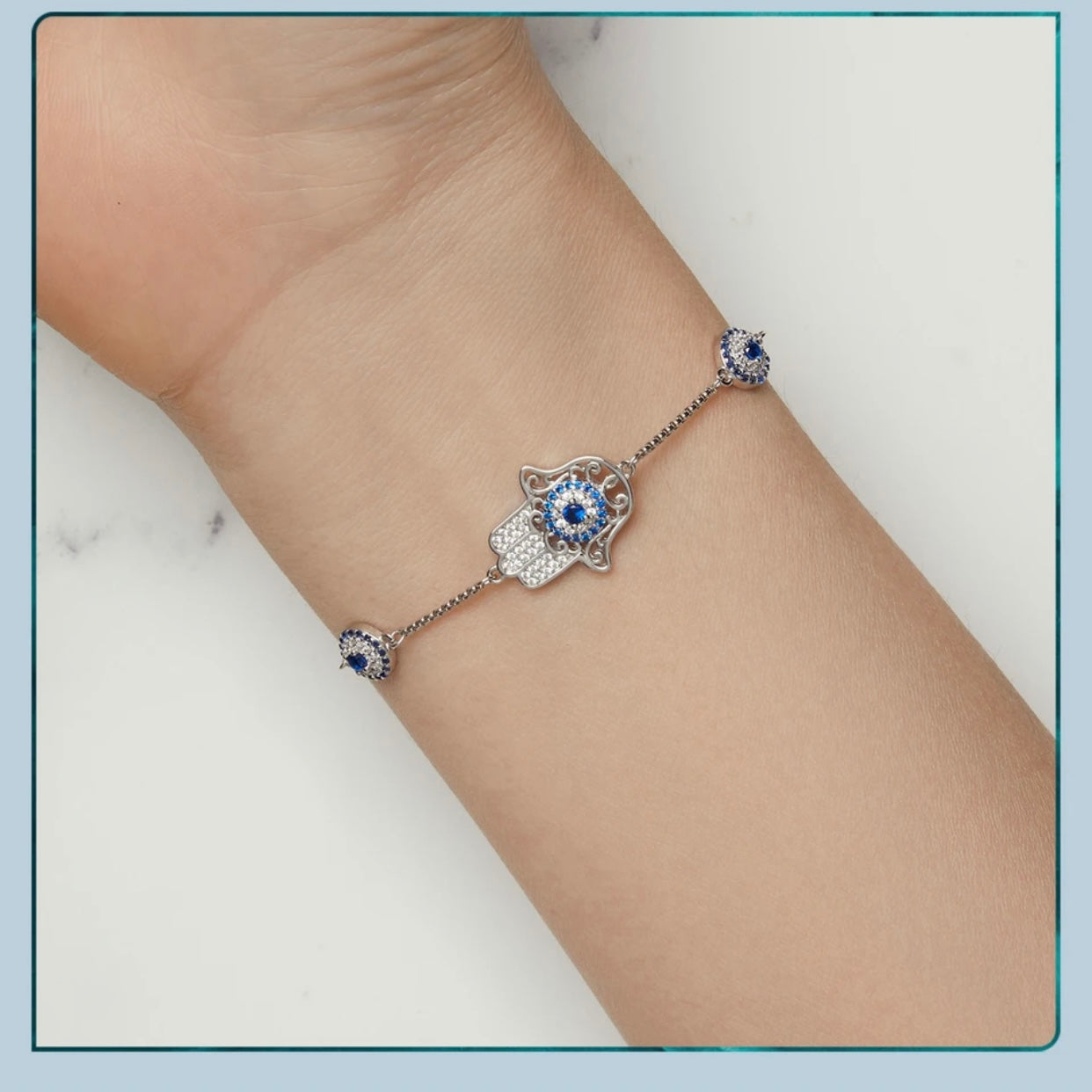 DAMARIA STERLING SILVER HAND OF FATIMA BRACELET