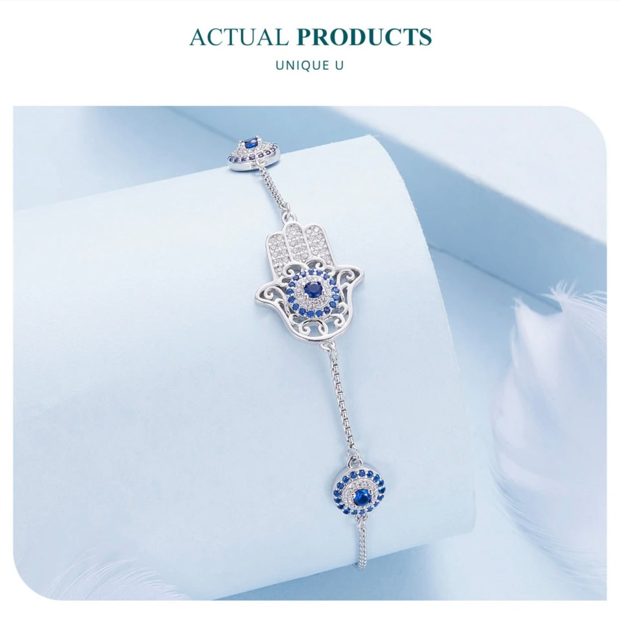 DAMARIA STERLING SILVER HAND OF FATIMA BRACELET