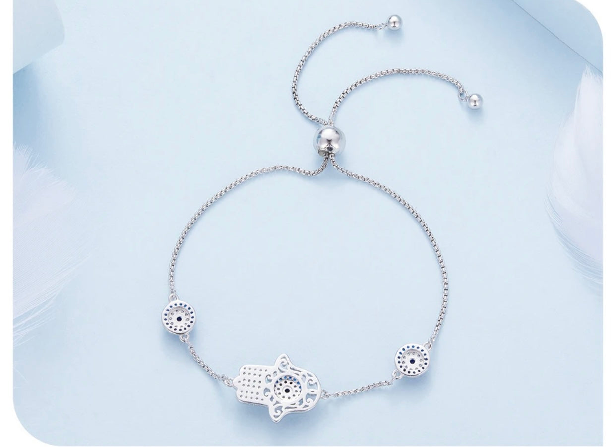 DAMARIA STERLING SILVER HAND OF FATIMA BRACELET