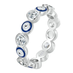 PALMIRA STERLING SILVER EVIL EYE RING hi