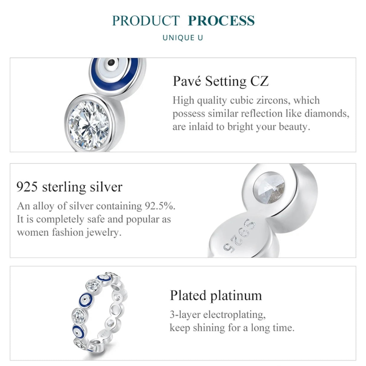 PALMIRA STERLING SILVER EVIL EYE RING