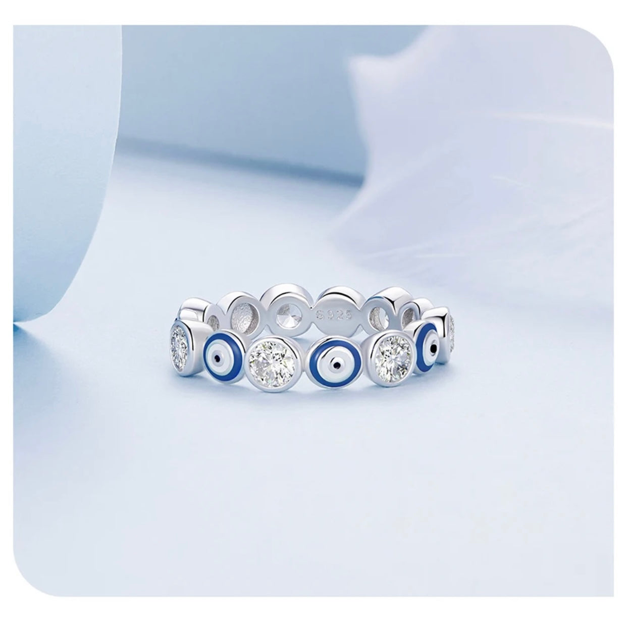PALMIRA STERLING SILVER EVIL EYE RING