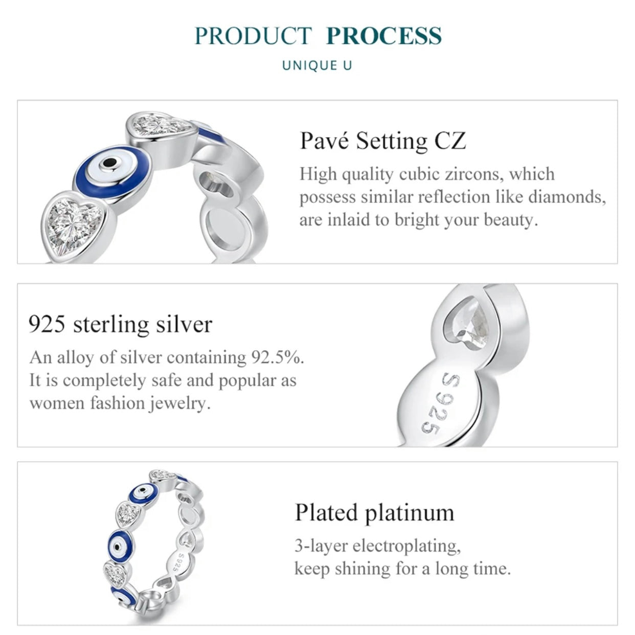 PALMIRA STERLING SILVER EVIL EYE RING