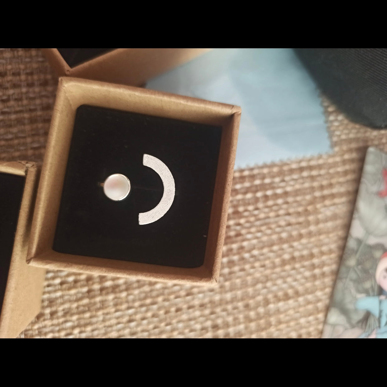 LEDA STERLING SILVER HALF MOON RING