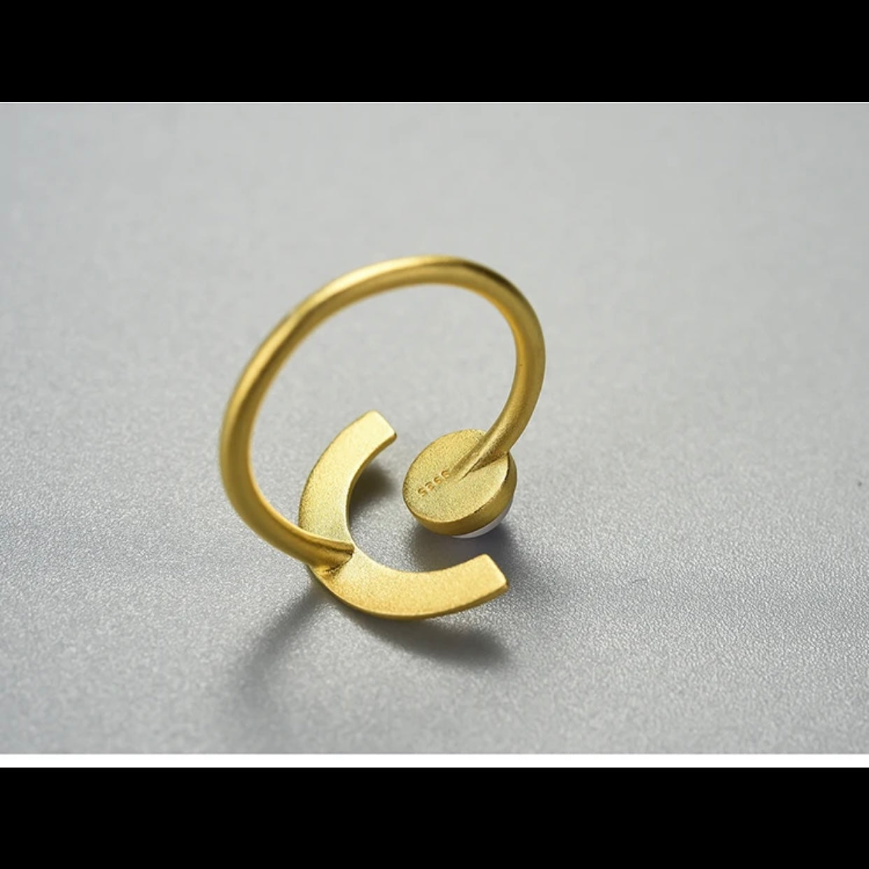 LEDA STERLING SILVER HALF MOON RING