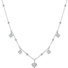 ABELIA STERLING SILVER MOISSANITE CHARM NECKLACE