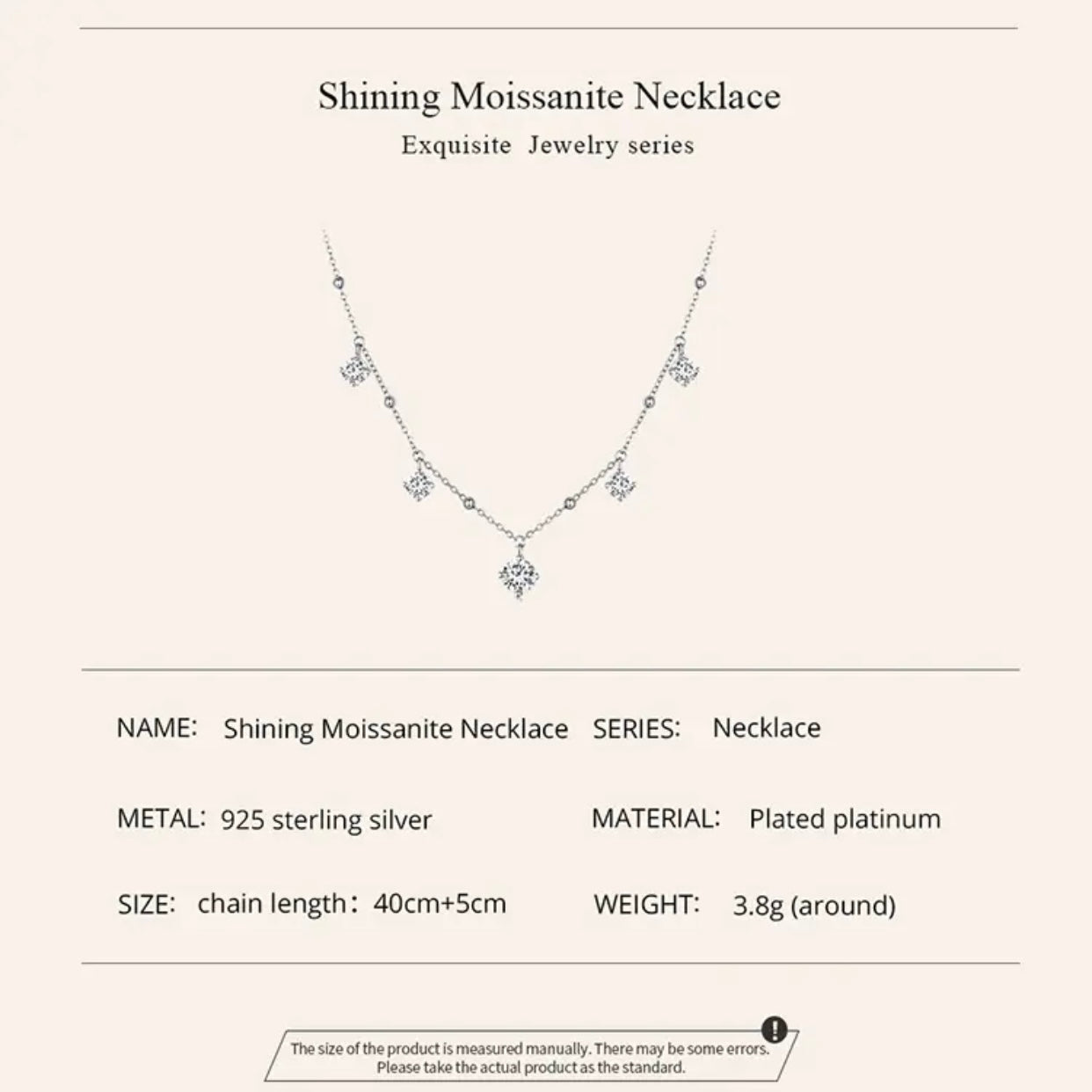 ABELIA STERLING SILVER MOISSANITE CHARM NECKLACE