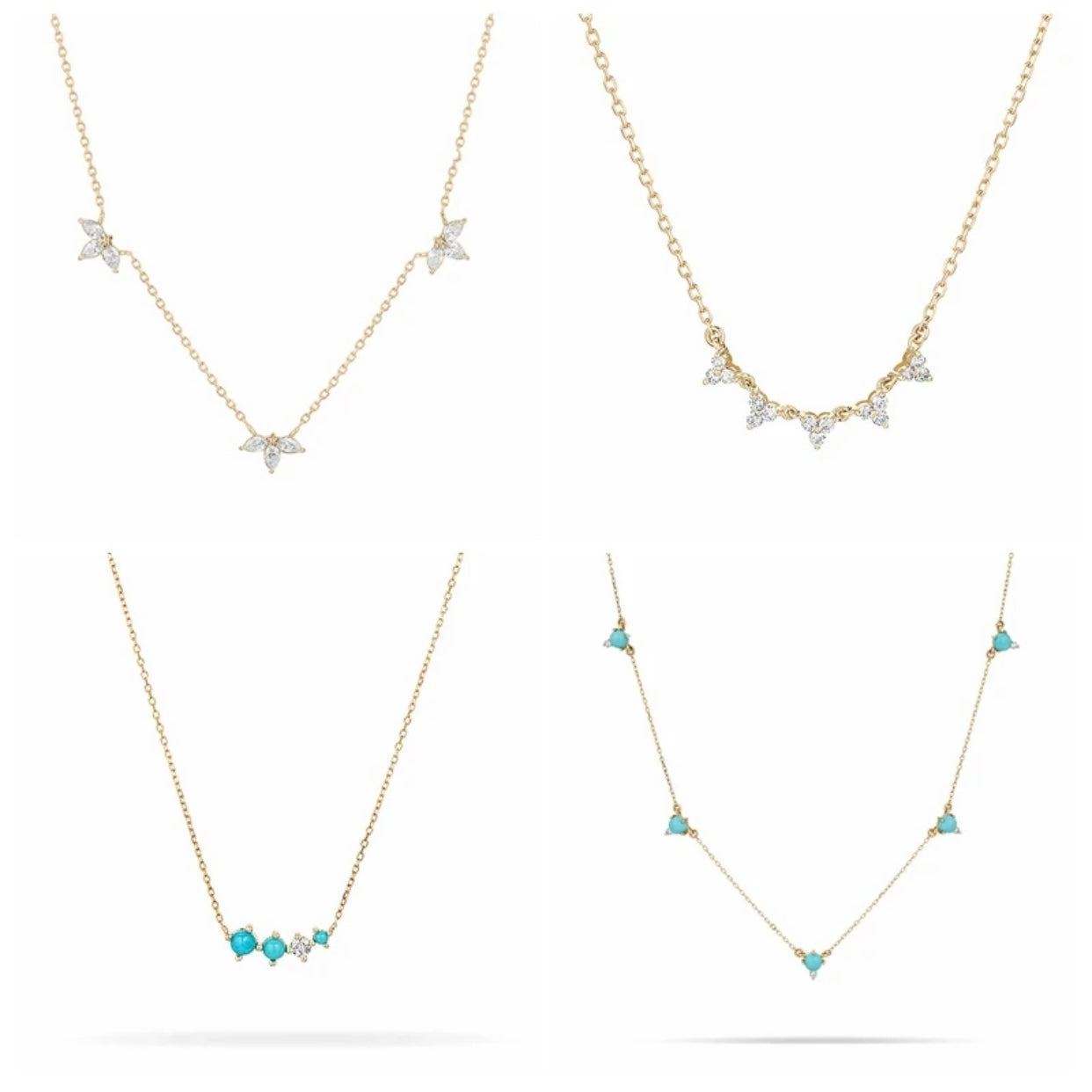 ACKERLEA STERLING SILVER DAINTY TURQUOISE NECKLACE