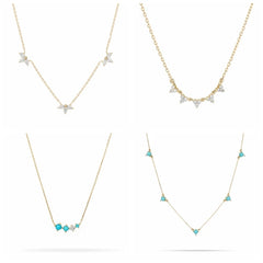 ACKERLEA STERLING SILVER DAINTY TURQUOISE NECKLACE