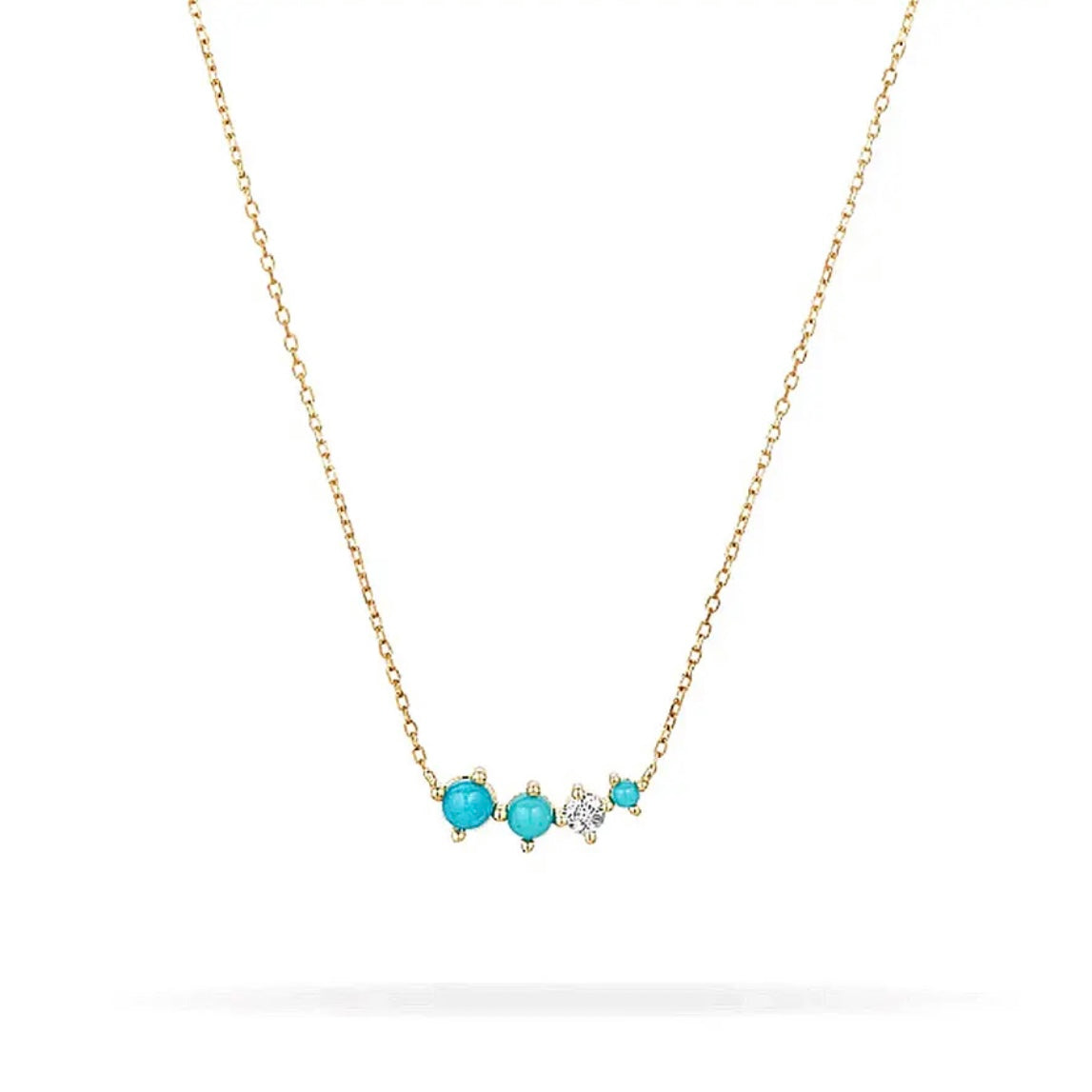 ACKERLEA STERLING SILVER DAINTY TURQUOISE NECKLACE