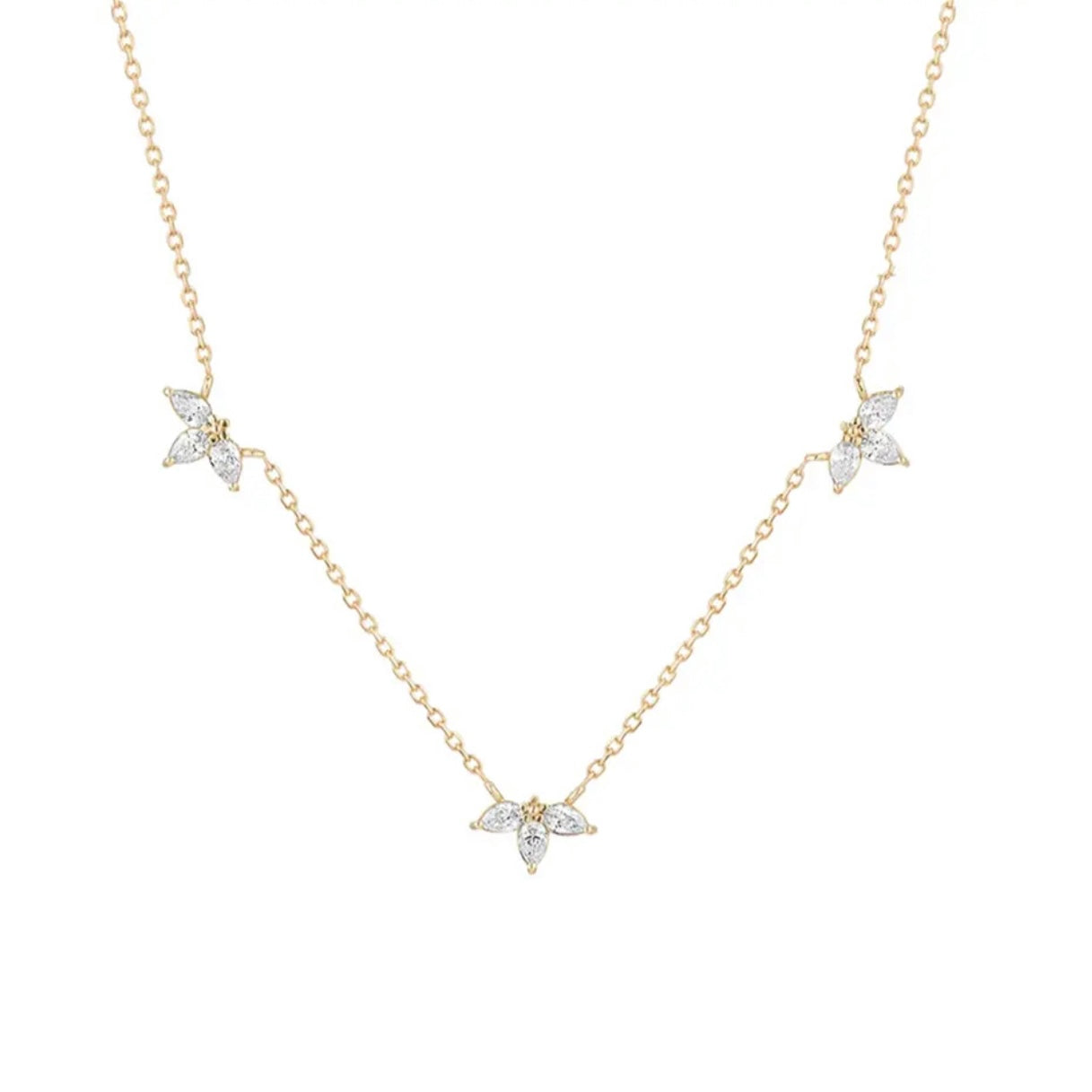 MELANIA STERLING SILVER CUBIC ZIRCONIA DAINTY NECKLACE
