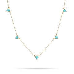 ACKERLEA STERLING SILVER DAINTY TURQUOISE NECKLACE