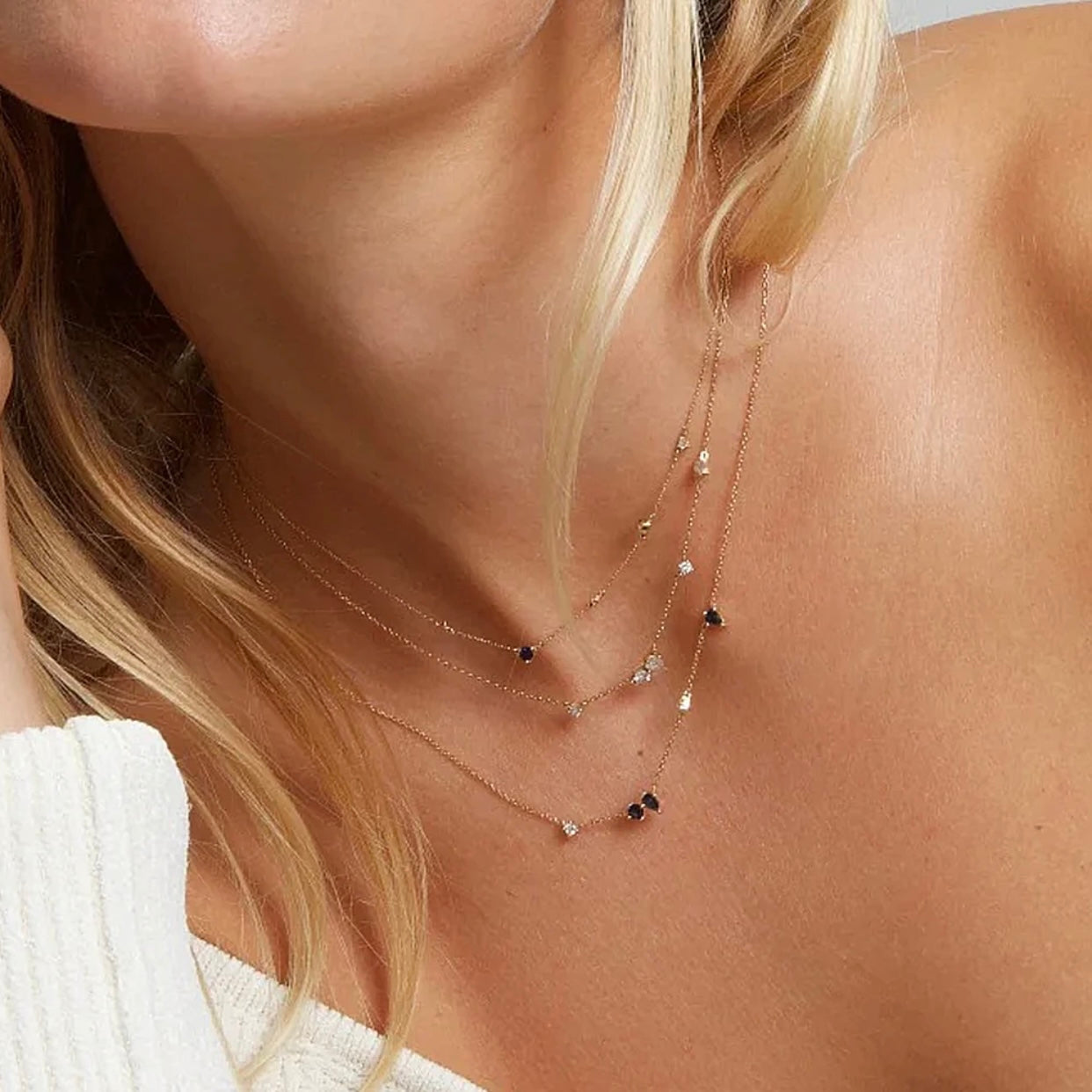 ACKERLEA STERLING SILVER DAINTY TURQUOISE NECKLACE