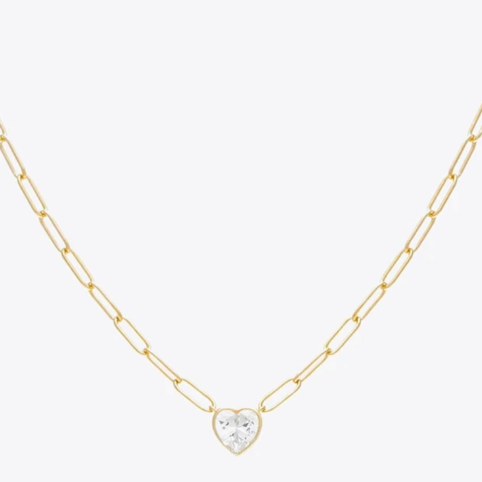 SOPHIA STERLING SILVER CUBIC ZIRCONIA HEART NECKLACE