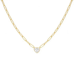 SOPHIA STERLING SILVER CUBIC ZIRCONIA HEART NECKLACE