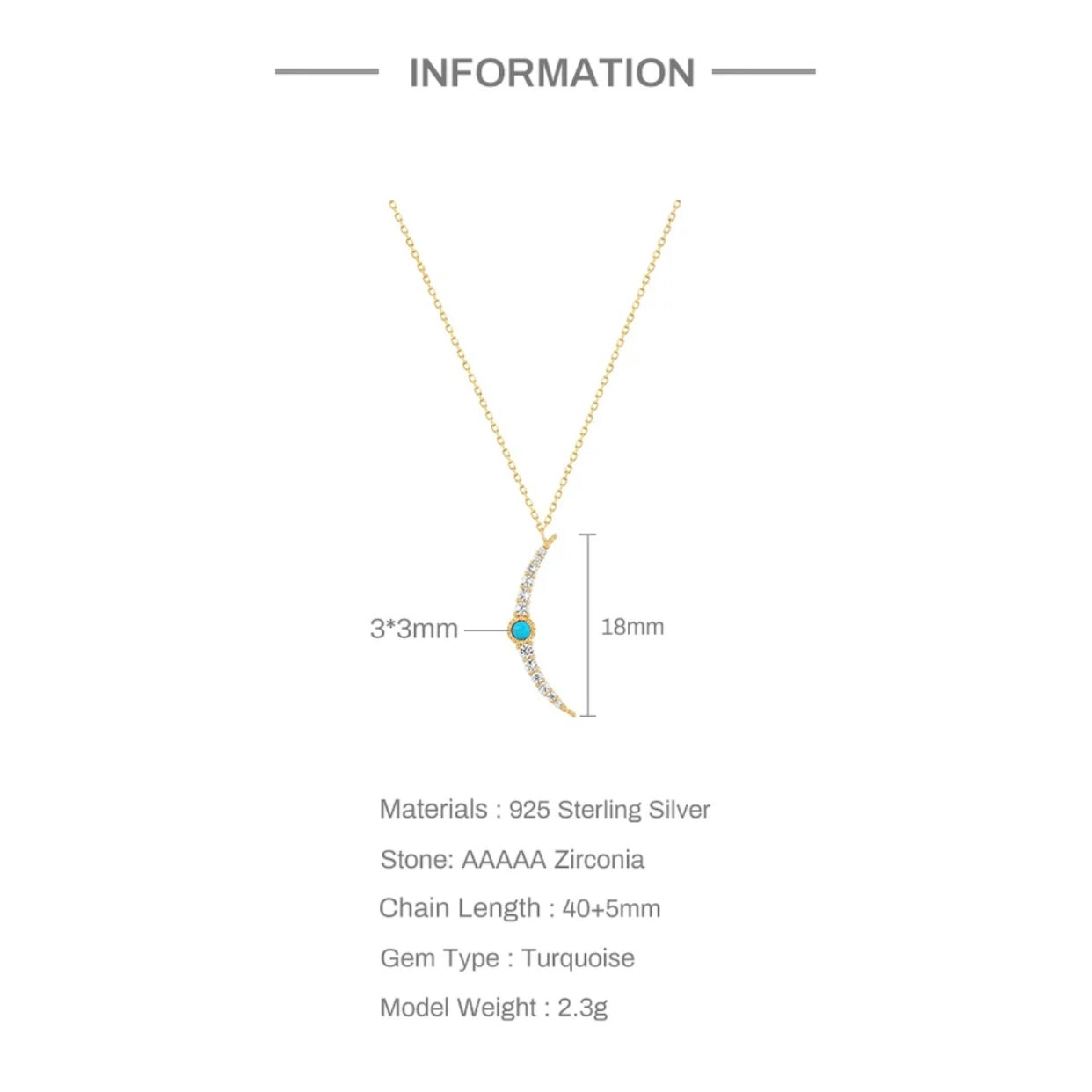 ACKERLEA STERLING SILVER DAINTY TURQUOISE NECKLACE