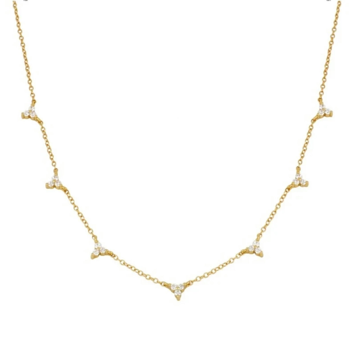 MELANIA STERLING SILVER CUBIC ZIRCONIA DAINTY NECKLACE