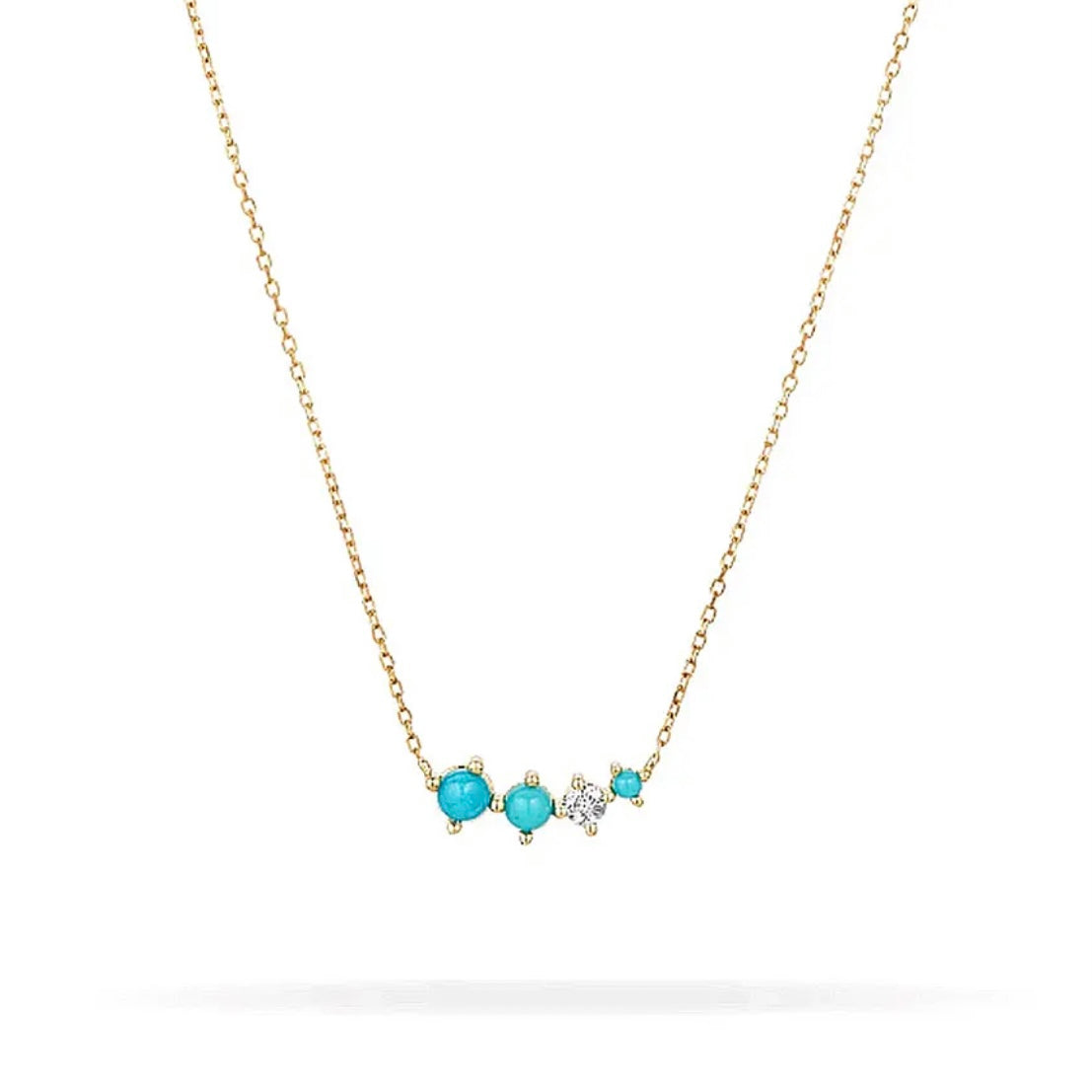 ACKERLEA STERLING SILVER DAINTY TURQUOISE NECKLACE