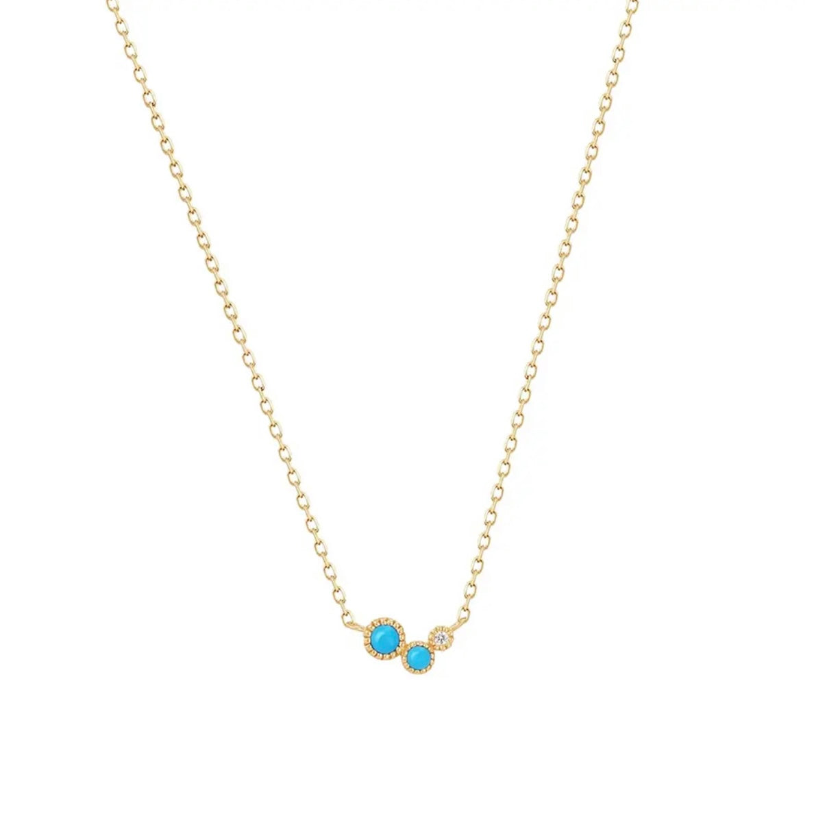 ACKERLEA STERLING SILVER DAINTY TURQUOISE NECKLACE