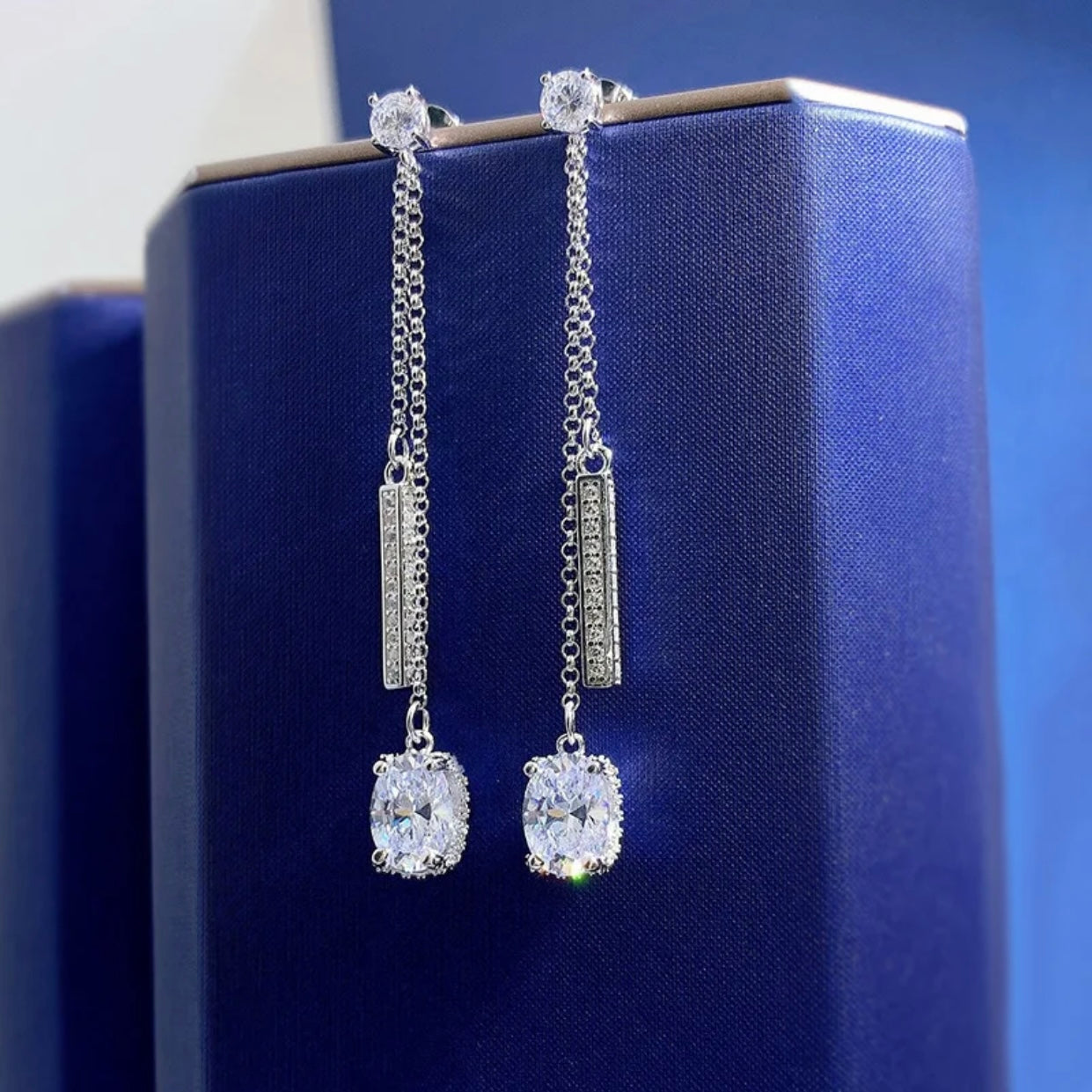 BIANCA STERLING SILVER HIGH CARBON DANGLE EARRINGS