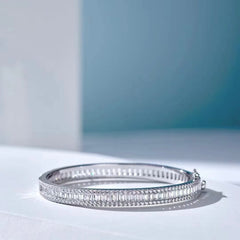 GIADA STERLING SILVER MOISSANITE DIAMOND BANGLE BRACELET