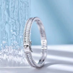 GIADA STERLING SILVER MOISSANITE DIAMOND BANGLE BRACELET