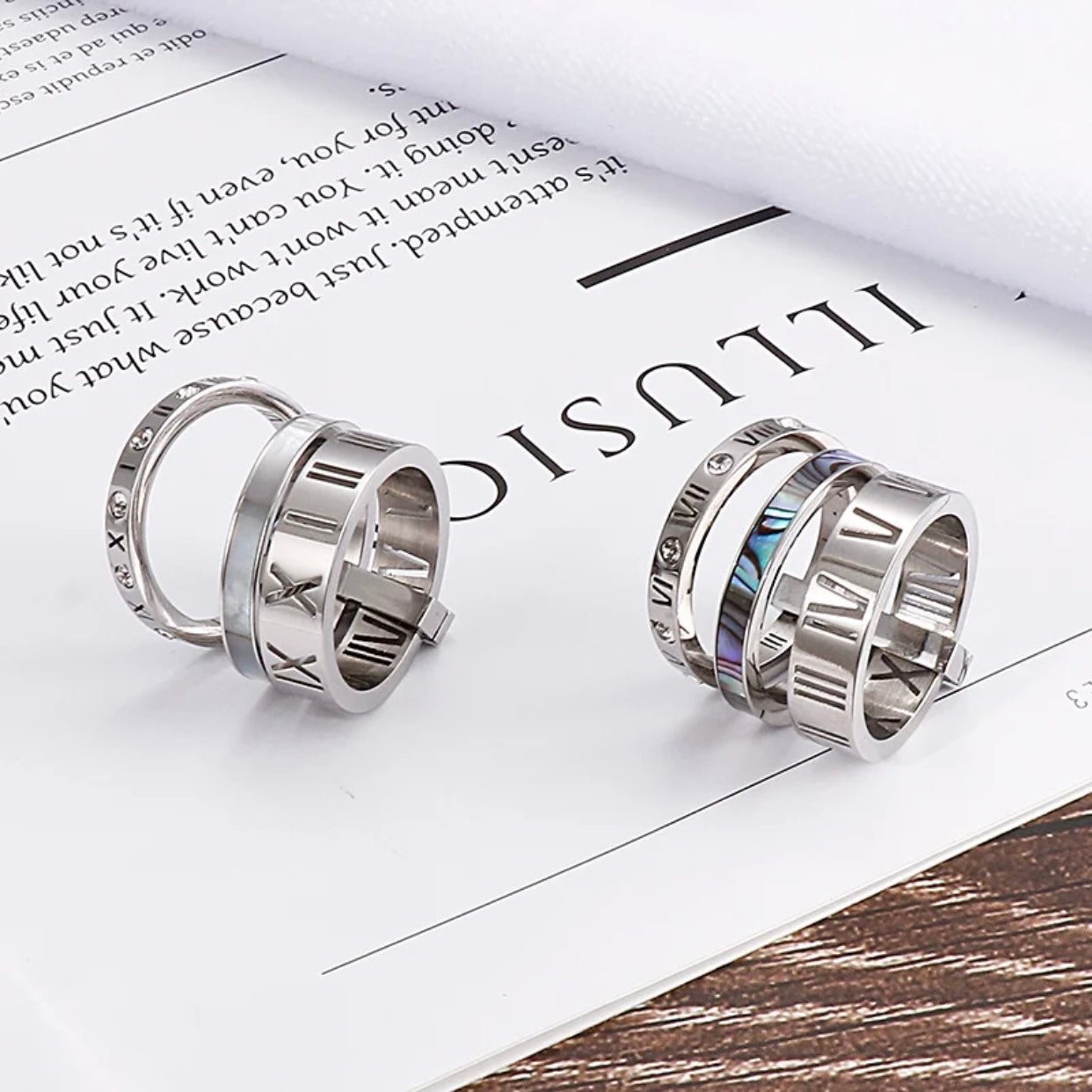 KORE ROMAN NUMERAL STACKABLE RING