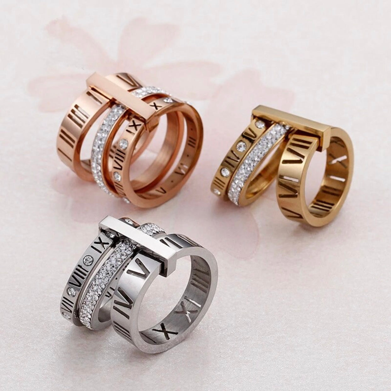 KORE ROMAN NUMERAL STACKABLE RING