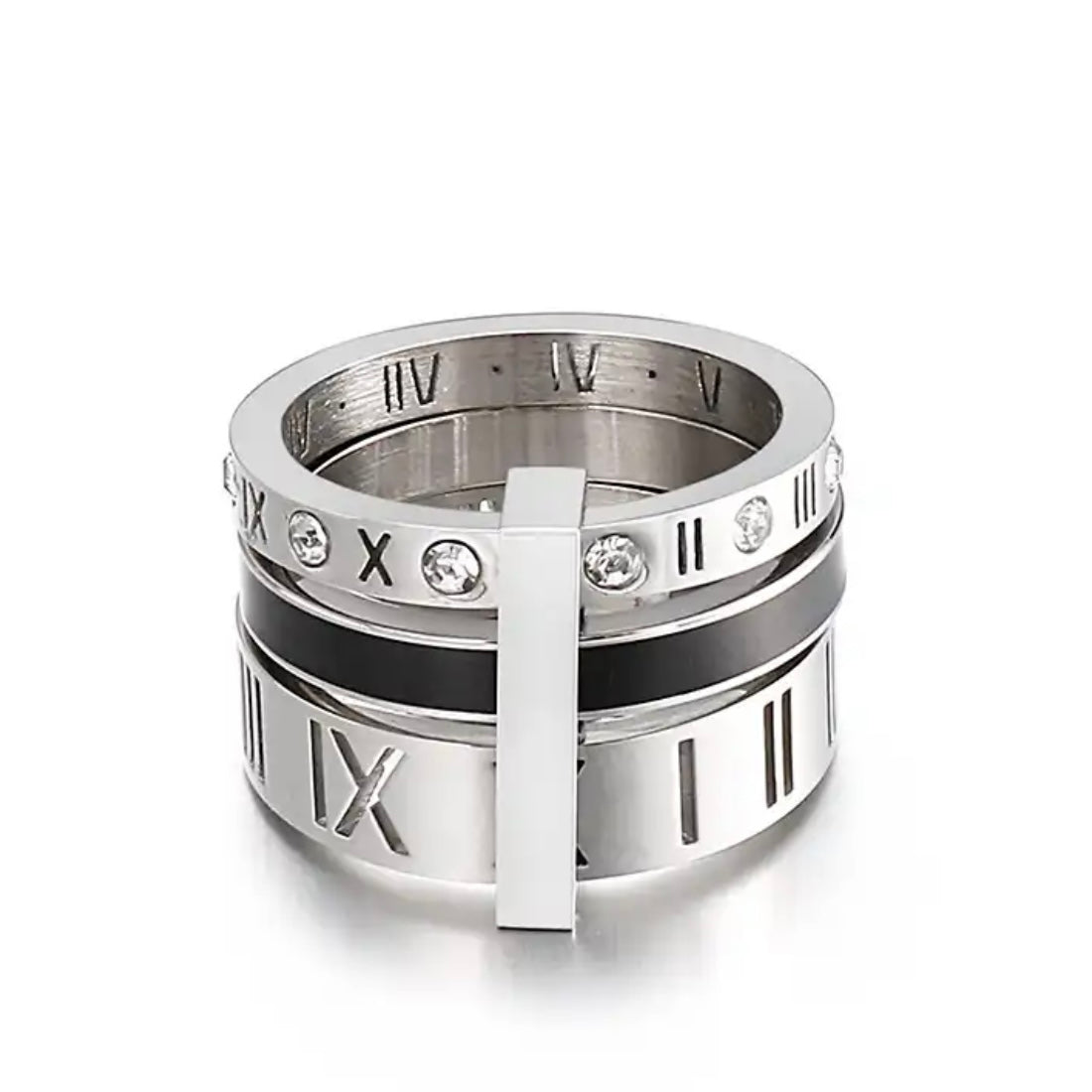 KORE ROMAN NUMERAL STACKABLE RING